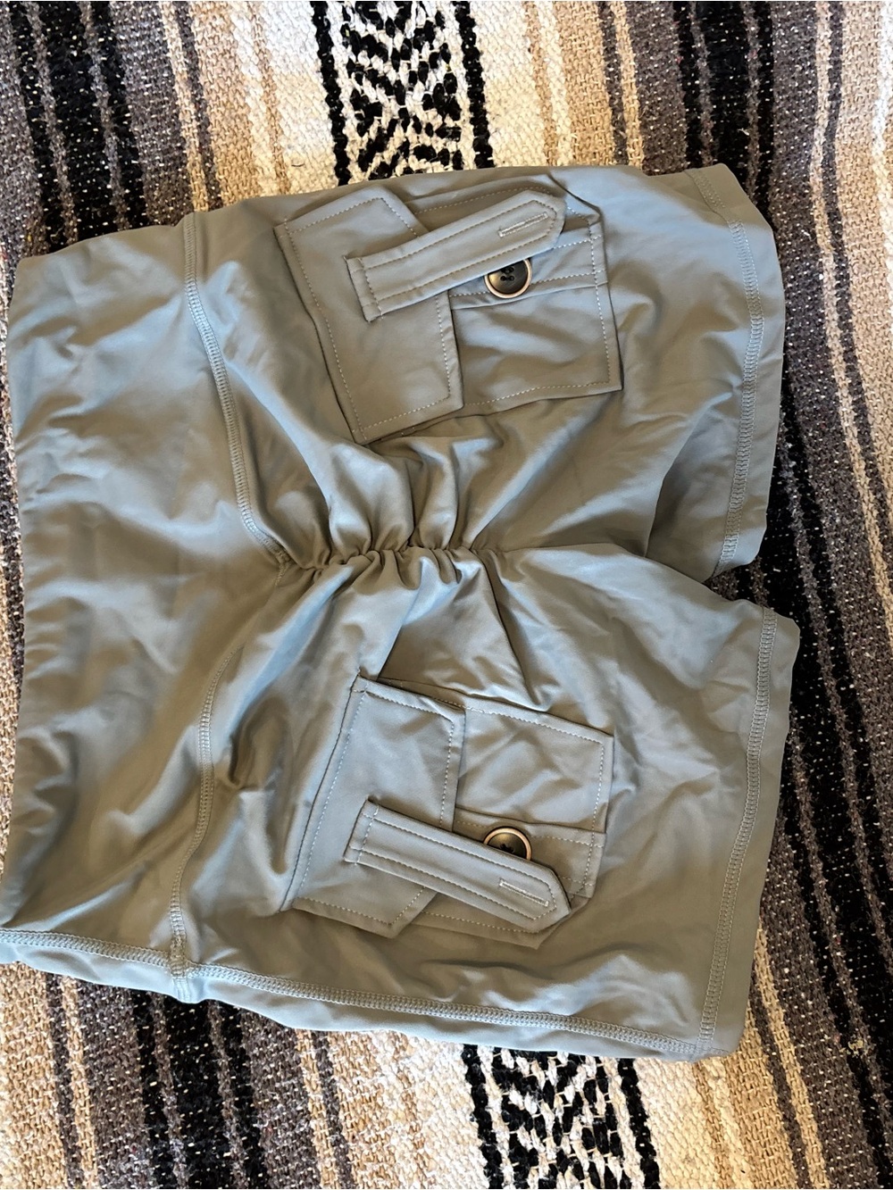 Light Sage Green Utility Shorts with Pocket Details